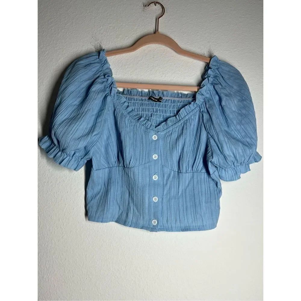SHEIN Button Up Crop Top Size M